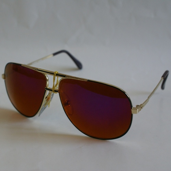 NWT TruVintage 90's Double Bridge Classic Aviator w/Rainbow mirror Sunglasses - Picture 2 of 5